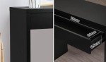 Black Console Table with Drawer by Oikiture