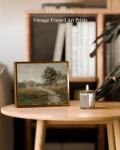 Golden Framed Vintage Landscape Canvas Wall Art