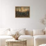 Vintage Forest Moon Landscape Wall Art 12x16