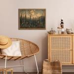 Vintage Forest Moon Landscape Wall Art 12x16