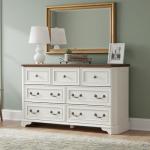 Vintage 7-Drawer Wood Dresser in Antique White