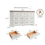 Vintage 7-Drawer Wood Dresser in Antique White