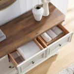 Vintage 7-Drawer Wood Dresser in Antique White