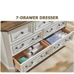 Vintage 7-Drawer Wood Dresser in Antique White
