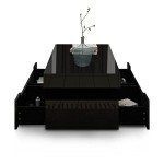 Modern Black Coffee Table with 4 Drawers