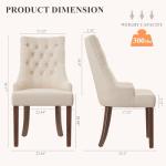 Beige Tufted Dining Chairs Set of 2
