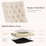 Beige Tufted Dining Chairs Set of 2