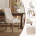 Beige Tufted Dining Chairs Set of 2
