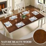 6-Piece Solid Wood Dining Set with Upholstered Chairs