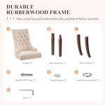 Beige Tufted Dining Chairs Set of 2