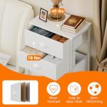 White Tall Dresser with 6 Fabric Drawers