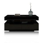 Modern Black Coffee Table with 4 Drawers