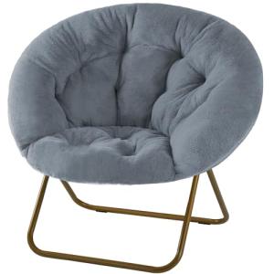 DUMOS Cozy Faux Fur Folding Saucer Chair