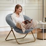 DUMOS Cozy Faux Fur Folding Saucer Chair