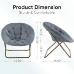 DUMOS Cozy Faux Fur Folding Saucer Chair