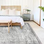 Gray Vintage Washable 4x6 Area Rug