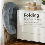 DUMOS Cozy Faux Fur Folding Saucer Chair