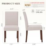 Set of 4 Modern Upholstered Dining Chairs, Beige