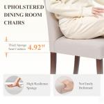 Set of 4 Modern Upholstered Dining Chairs, Beige