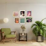 Colorful Vintage Wall Art Set of 6 Prints