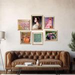 Colorful Vintage Wall Art Set of 6 Prints