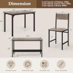 Tangkula 4-Piece Dining Table Set for Small Spaces