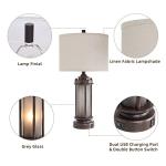 2 Rustic Farmhouse Lamps with USB Ports