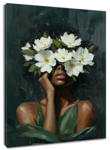 African American Women Wall Art with Floral Design