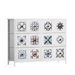 Vintage 6-Drawer Tallboy Storage Cabinet in White