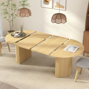 Extendable Round Dining Table for 4-8 People