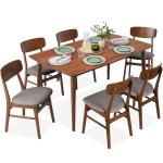 7-Piece Mid-Century Modern Dining Table Set
