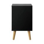 OIKITURE 2-Drawer Wooden Nightstand in Black