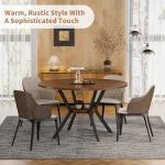 Round 42" Farmhouse Dining Table with Storage