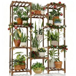 Tall Wood Plant Stand for Indoor and Outdoor Use