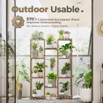 Tall Wood Plant Stand for Indoor and Outdoor Use