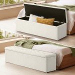 Oikiture Tufted Storage Ottoman Bench for Home