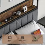 Queen Size Bed Frame with Storage and LED Light