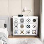 Vintage 6-Drawer Tallboy Storage Cabinet in White