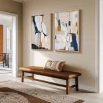 Large Neutral Abstract Canvas Art Set of 2