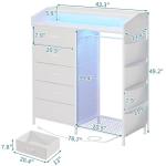 Modern 5-Drawer Dresser with LED Rack