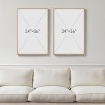 Large Neutral Abstract Canvas Art Set of 2