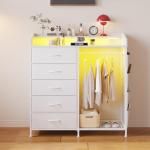 Modern 5-Drawer Dresser with LED Rack