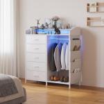 Modern 5-Drawer Dresser with LED Rack