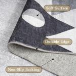 HOMFINE 5x7 Washable Geometric Area Rug - Grey