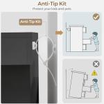 Black Dresser with Charging Station and LED Lights