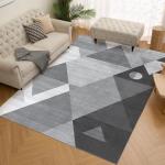 HOMFINE 5x7 Washable Geometric Area Rug - Grey