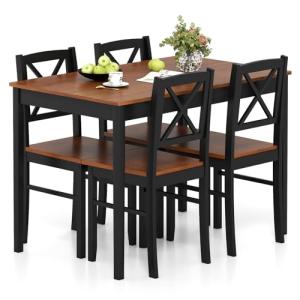 5-Piece Mid Century Dining Table Set for 4