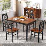 5-Piece Mid Century Dining Table Set for 4