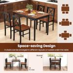 5-Piece Mid Century Dining Table Set for 4