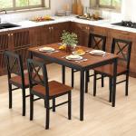 5-Piece Mid Century Dining Table Set for 4